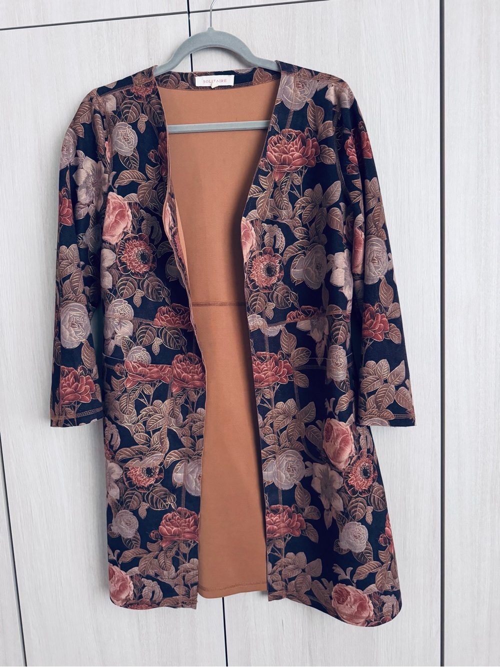 Solitaire Gold and Purple Jacket with Brushed Velvet Trim Sz S